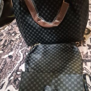 Stylish Black Checkered Tote Bag
